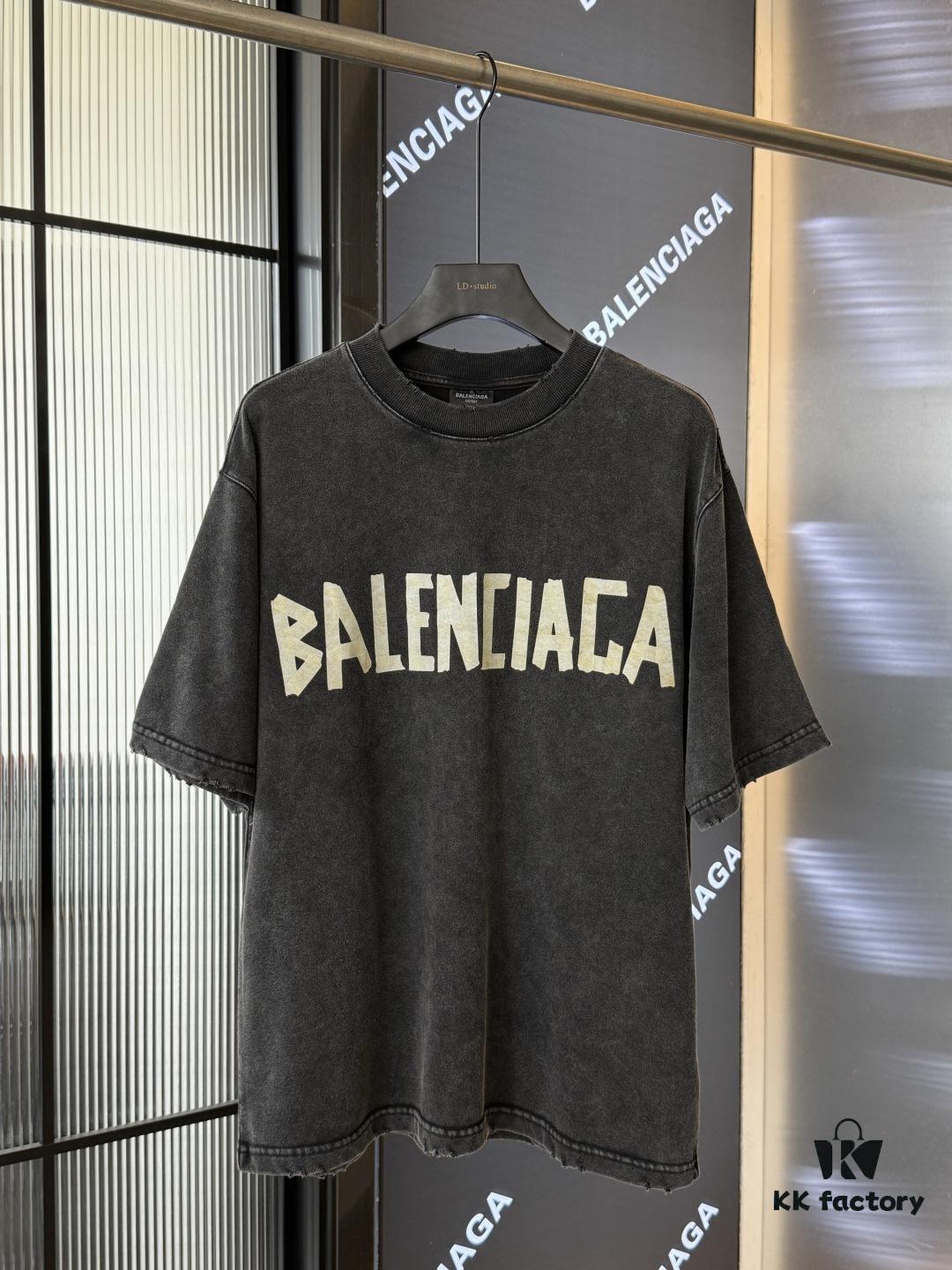 69319fe1ccd8ab3d7af939fd Balenciaga Top Version Washi Tape Yellow Tape Snowflake Unisex Short Sleeve T-Shirt