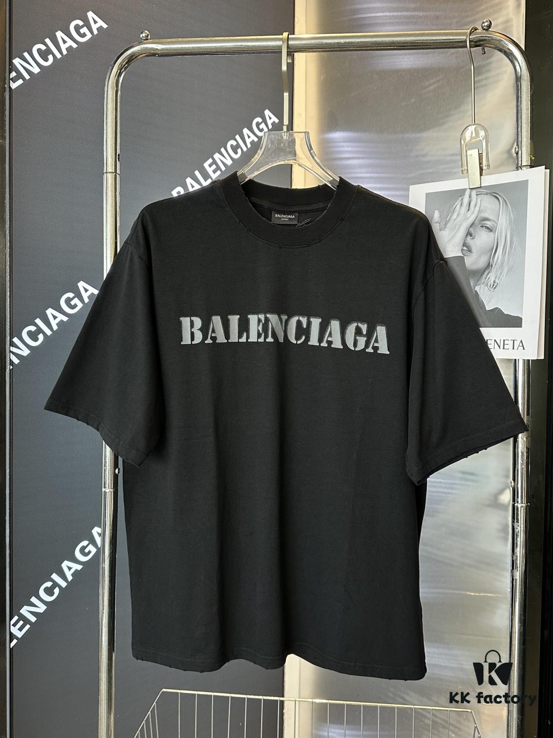 69319fe3ccd8ab3d7af93a20 25SS Balenciaga · Distressed Vintage Letter Print Short Sleeve T-Shirt (Top-Tier Version, Distinguished from Generic Copies)