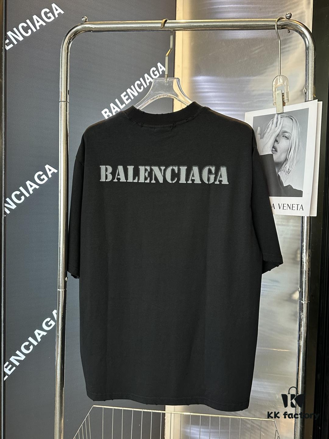 69319fe3ccd8ab3d7af93a21 25SS Balenciaga · Distressed Vintage Letter Print Short Sleeve T-Shirt (Top-Tier Version, Distinguished from Generic Copies)