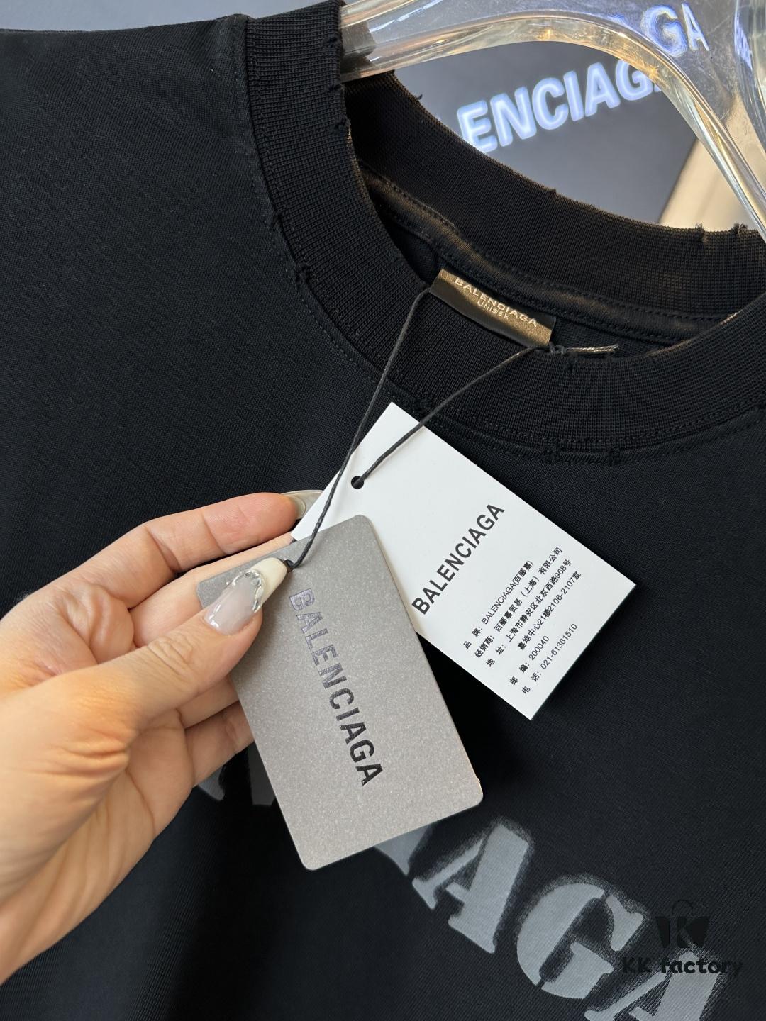 69319fe3ccd8ab3d7af93a23 25SS Balenciaga · Distressed Vintage Letter Print Short Sleeve T-Shirt (Top-Tier Version, Distinguished from Generic Copies)