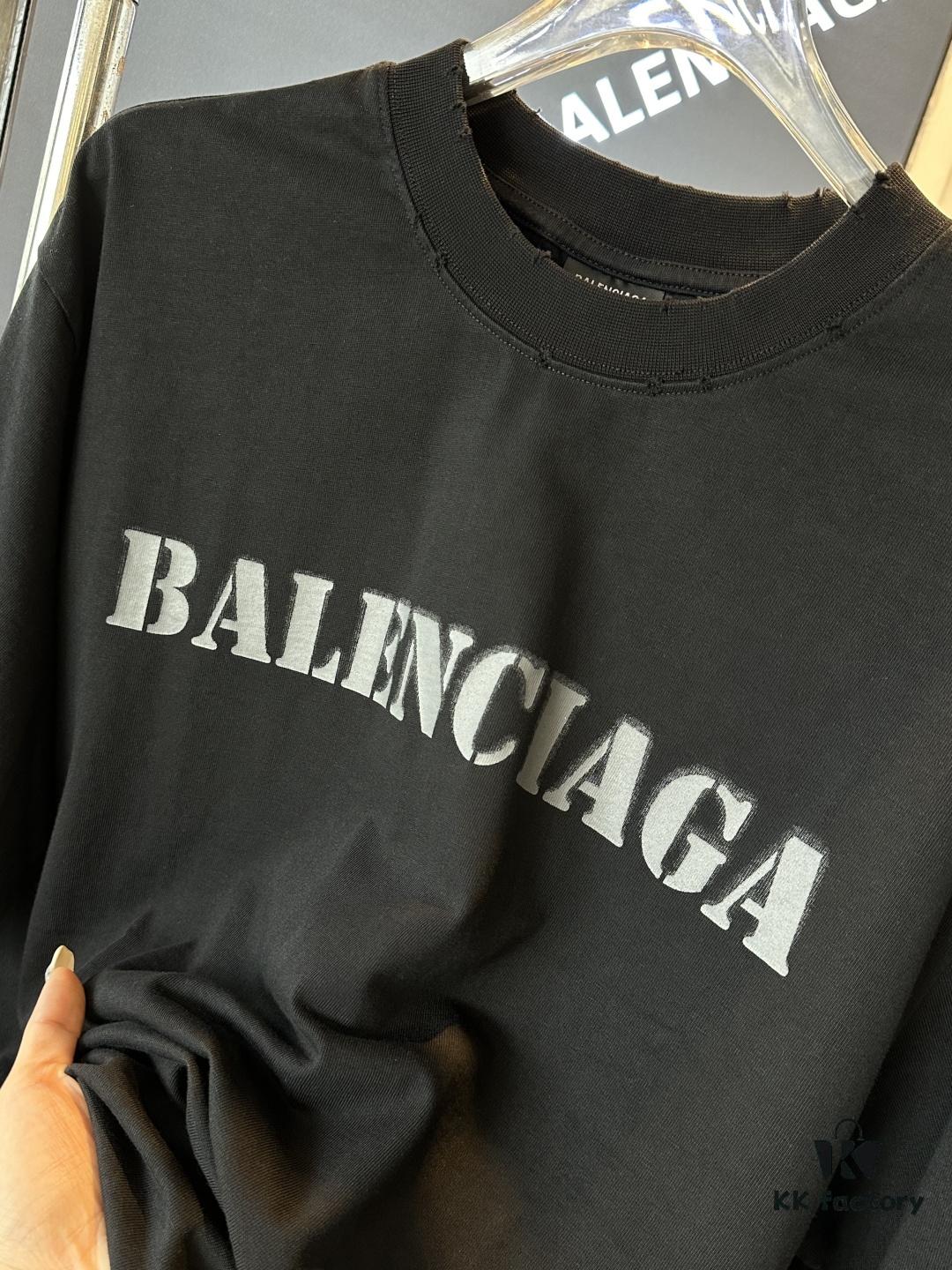 69319fe3ccd8ab3d7af93a24 25SS Balenciaga · Distressed Vintage Letter Print Short Sleeve T-Shirt (Top-Tier Version, Distinguished from Generic Copies)