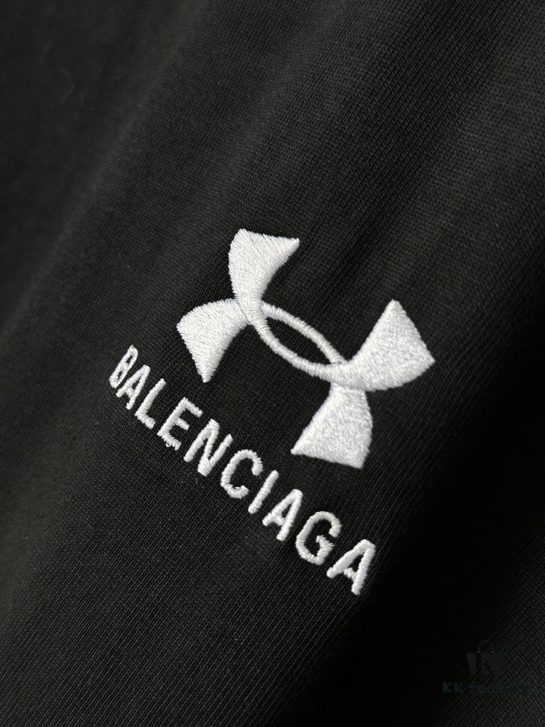69319fe4ccd8ab3d7af93a36 25SS Balenciaga x UA Collaboration Embroidered Round-Neck Casual Short-Sleeve T-Shirt (Top-Tier Version, Distinguished from Standard Market Versions)