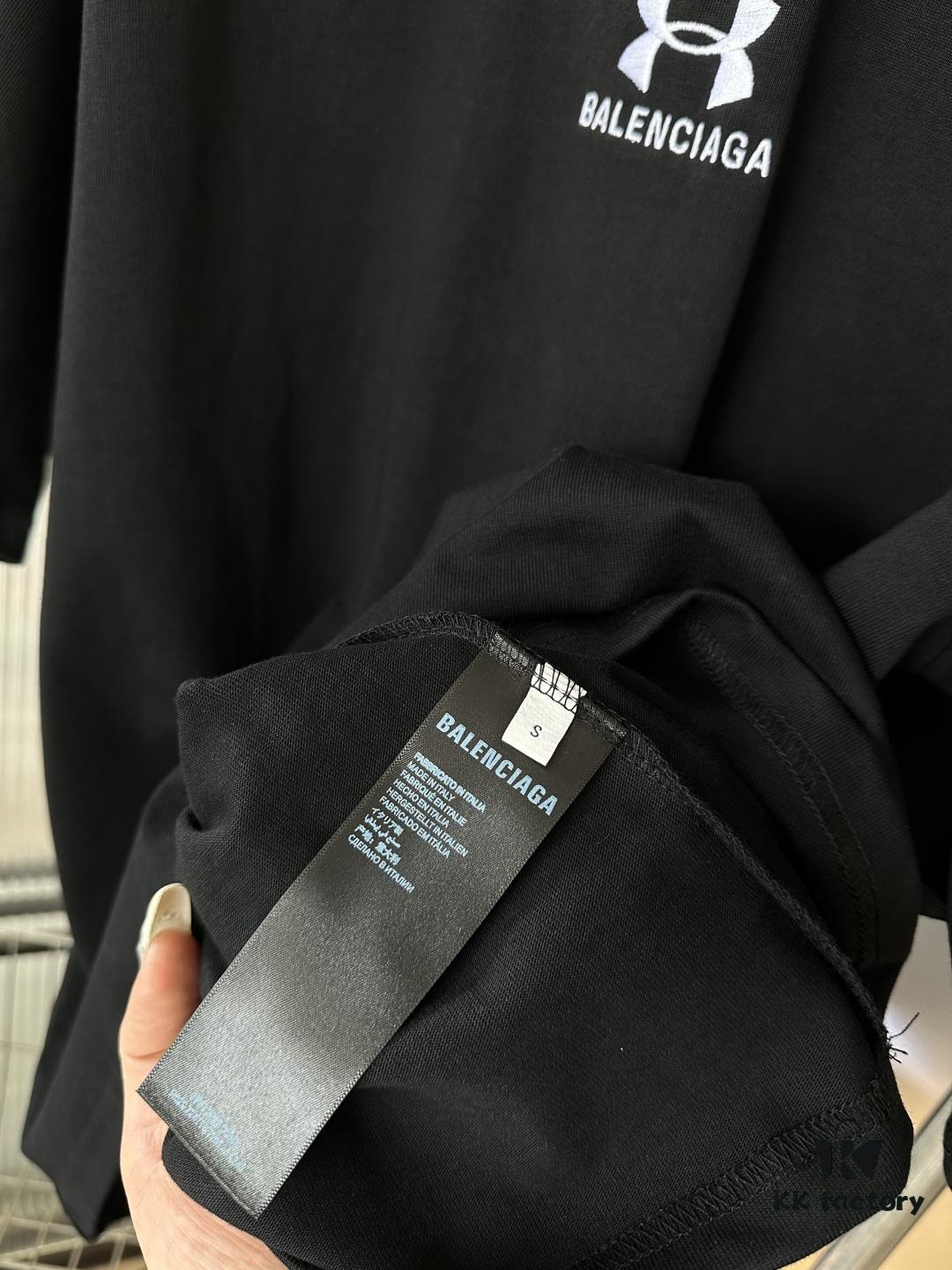 69319fe5ccd8ab3d7af93a3b 25SS Balenciaga x UA Collaboration Embroidered Round-Neck Casual Short-Sleeve T-Shirt (Top-Tier Version, Distinguished from Standard Market Versions)