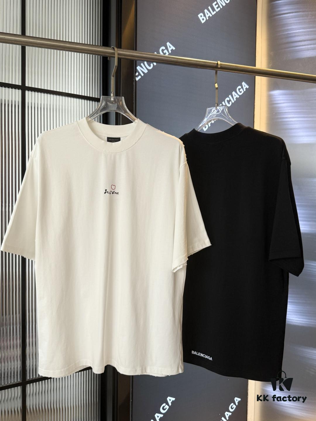 69319fe5ccd8ab3d7af93a48 25SS Balenciaga Valentine's Day Limited Edition Embroidered Heart Couple T-Shirt (Valentine's 520 Qixi Essential)