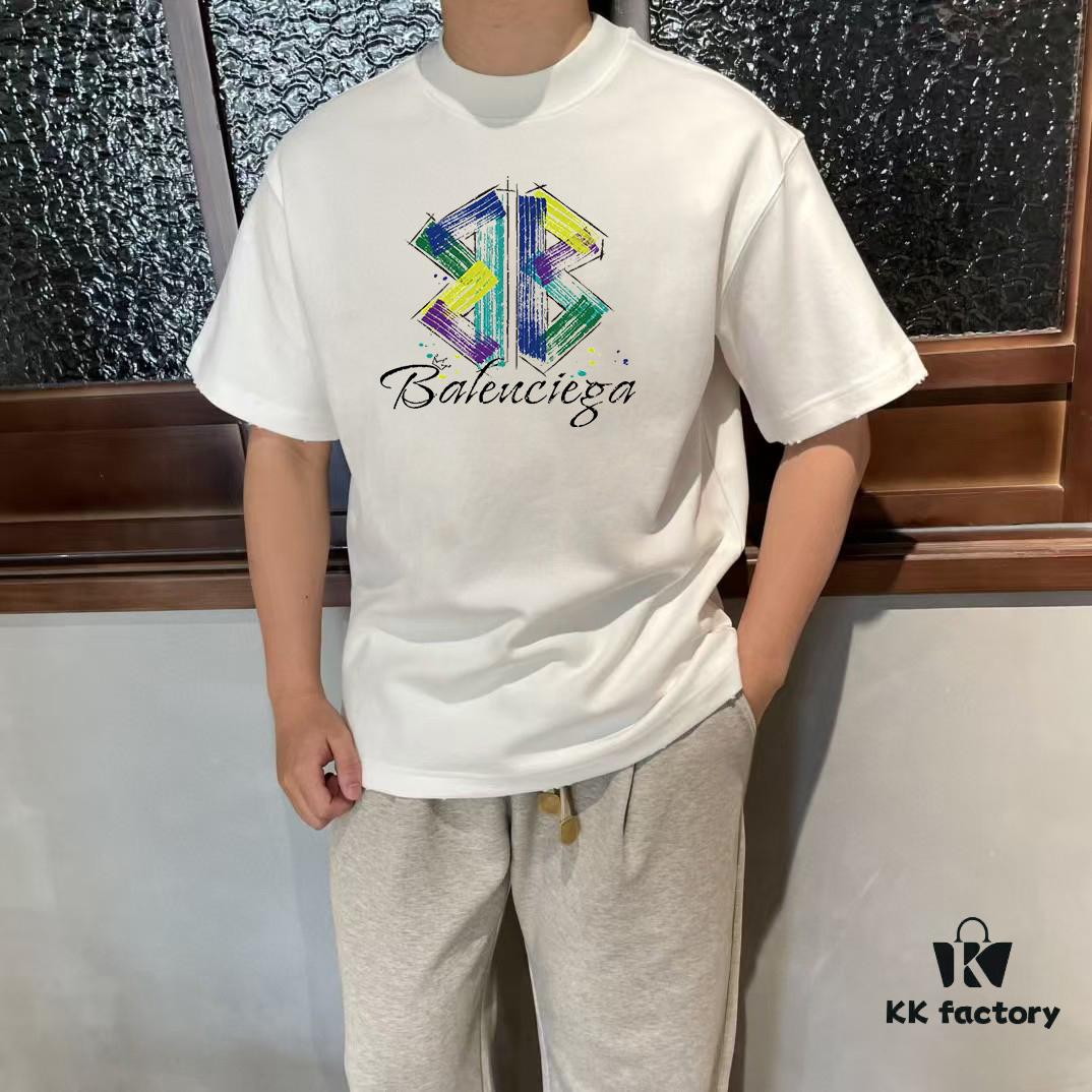 69319ff1ccd8ab3d7af93a9e BALEN Paris 25SS New Arrival Designer Crafted Streetwear Printed Round Neck Short Sleeve T-Shirt