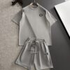 69319ff3ccd8ab3d7af93aae Balencidga Balenciaga High-End Custom 2025 Spring/Summer Heavy Washed Casual Suit with Elastic Band, Wax-Dyed Textured Breathable Fabric