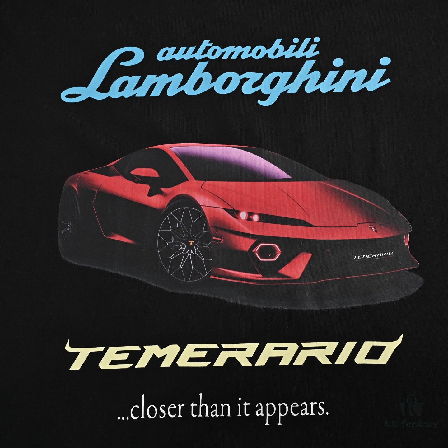 69319ff9ccd8ab3d7af93b15 Balenciaga Lamborghini Racing Short Sleeve T-Shirt