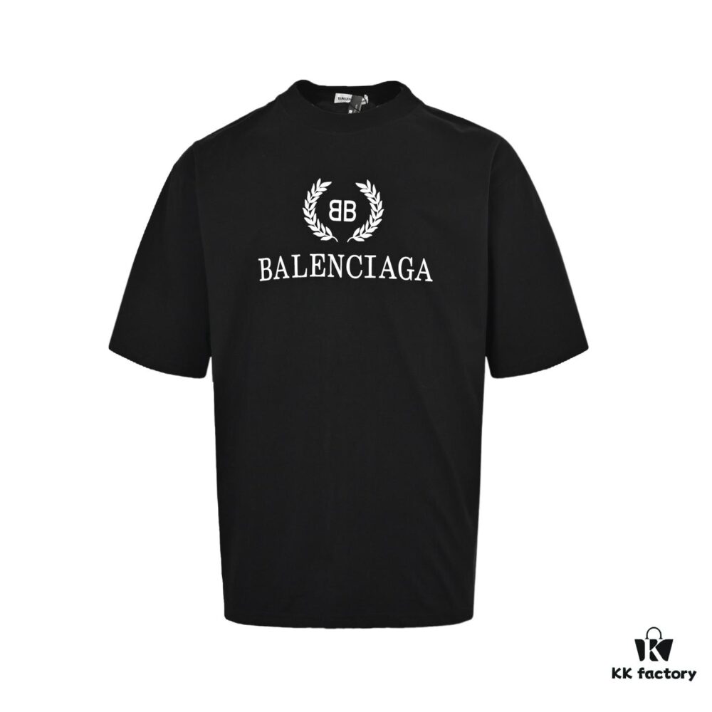 69319ffbccd8ab3d7af93b49 Balenciaga Wheat Logo Print Short Sleeve T-Shirt