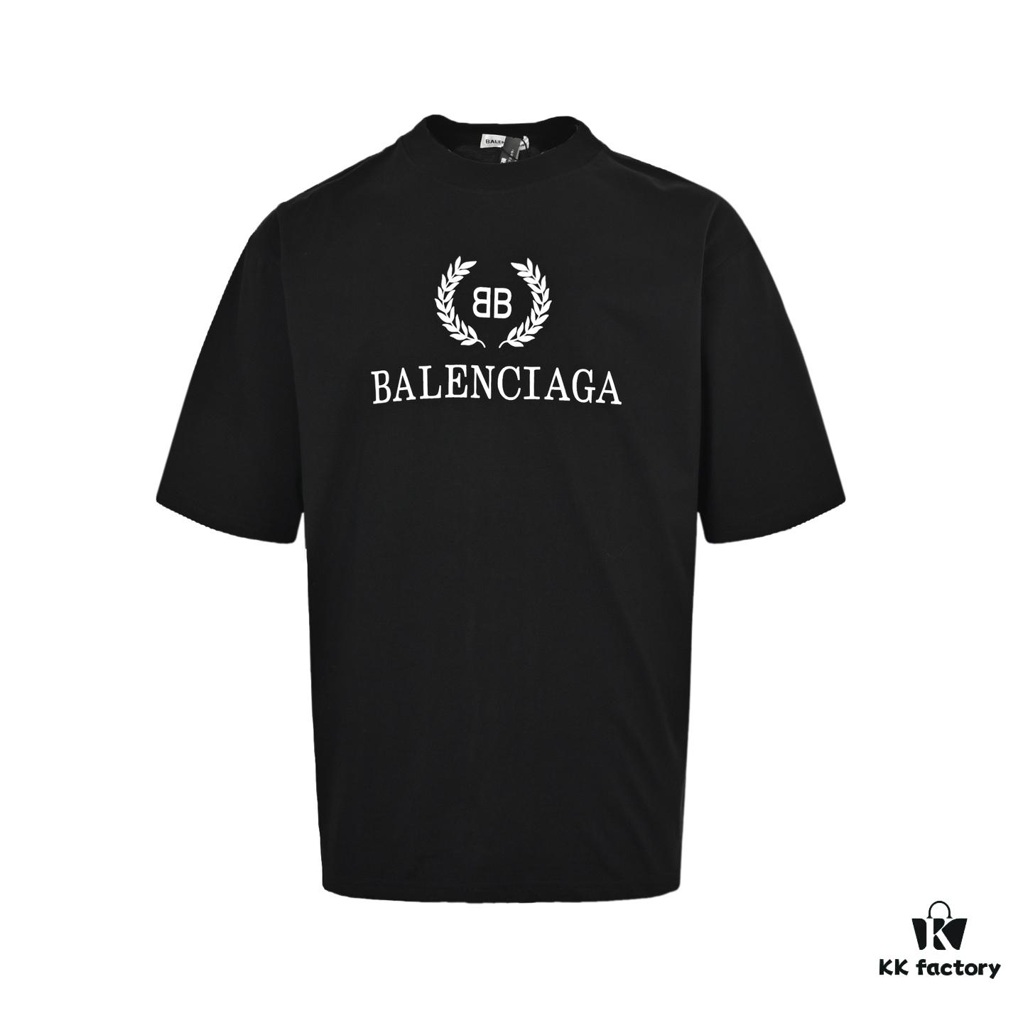 Balenciaga Wheat Logo Print Short Sleeve T-Shirt
