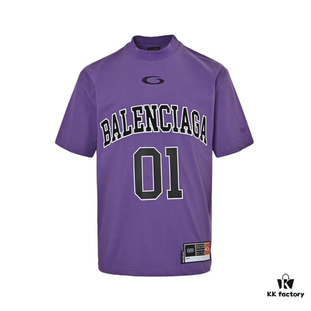 69319fffccd8ab3d7af93b92 Balenciaga New Embroidered 01 Basketball Short Sleeve T-Shirt