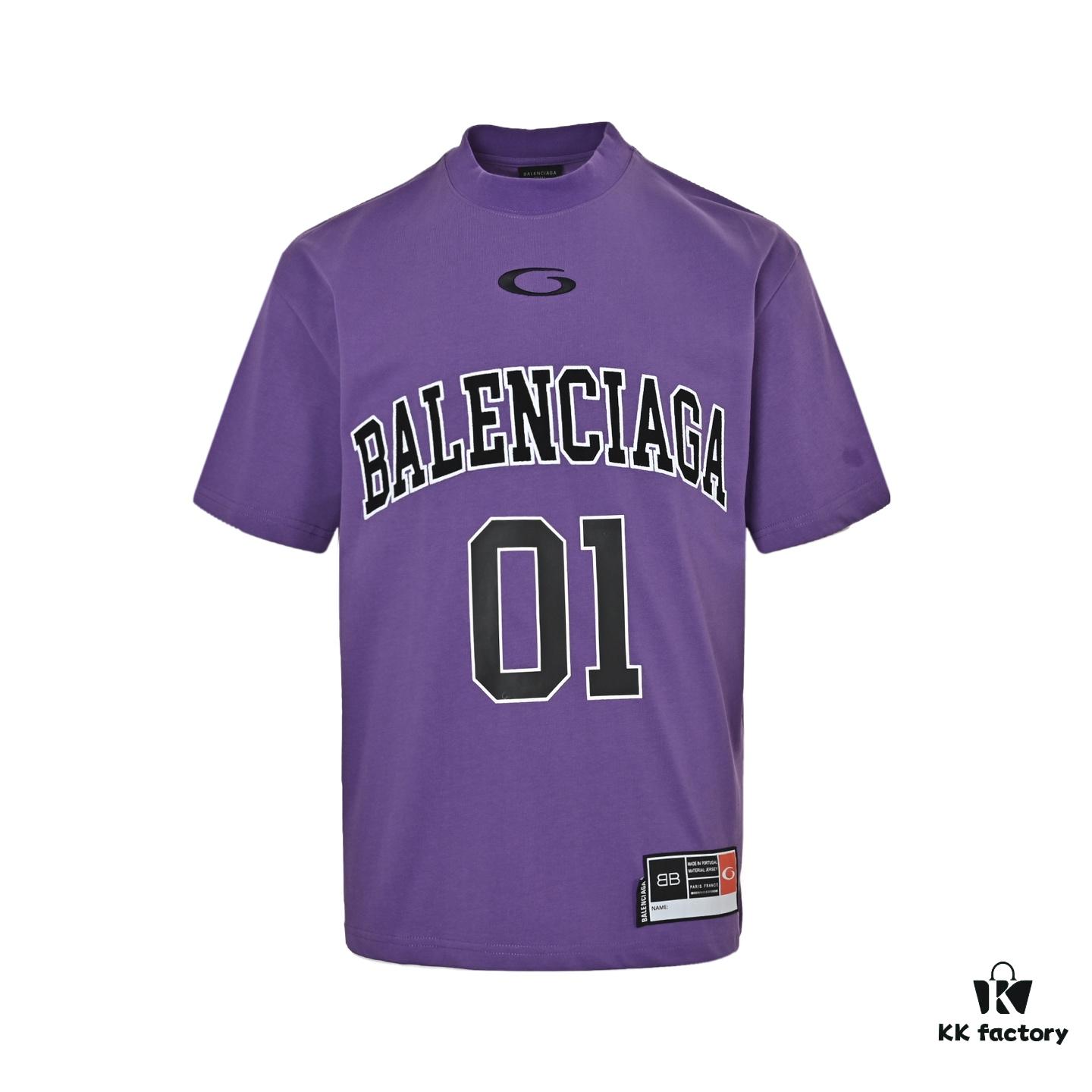 69319fffccd8ab3d7af93b92 Balenciaga New Embroidered 01 Basketball Short Sleeve T-Shirt