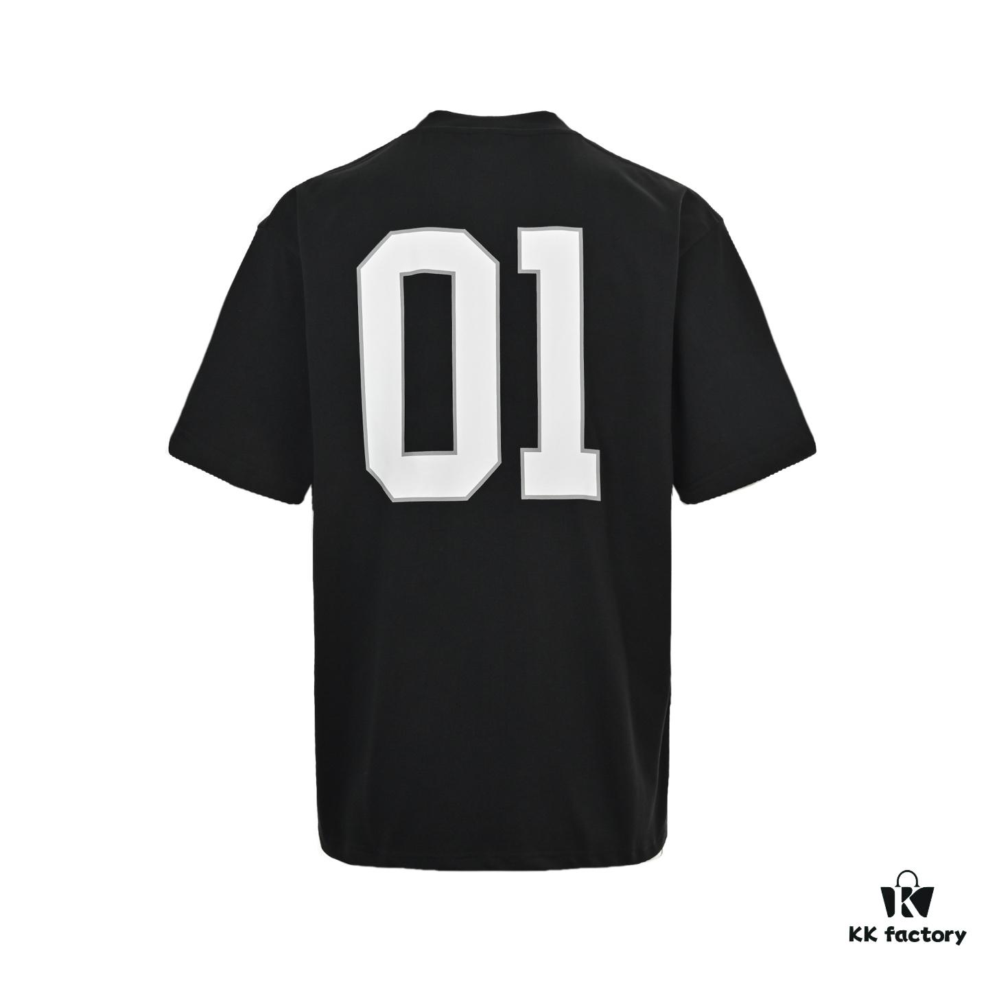 6931a000ccd8ab3d7af93ba7 Balenciaga 25SS Basketball Embroidered No.1 Print Short Sleeve T-Shirt