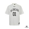 6931a000ccd8ab3d7af93bb8 Balenciaga 25SS Basketball Embroidered Number 01 Print Short Sleeve T-Shirt