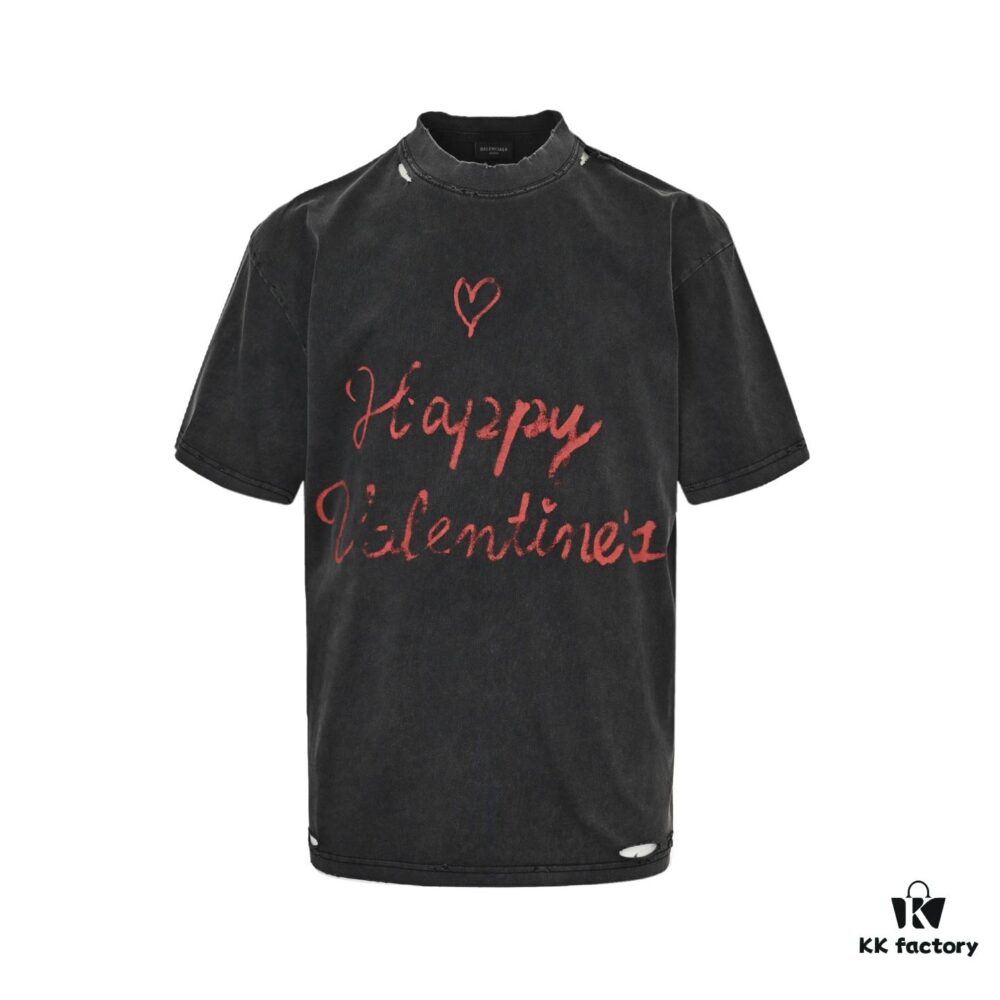 6931a001ccd8ab3d7af93bcb Balenciaga Valentine's Limited Edition Graffiti Heart Short-Sleeve T-Shirt