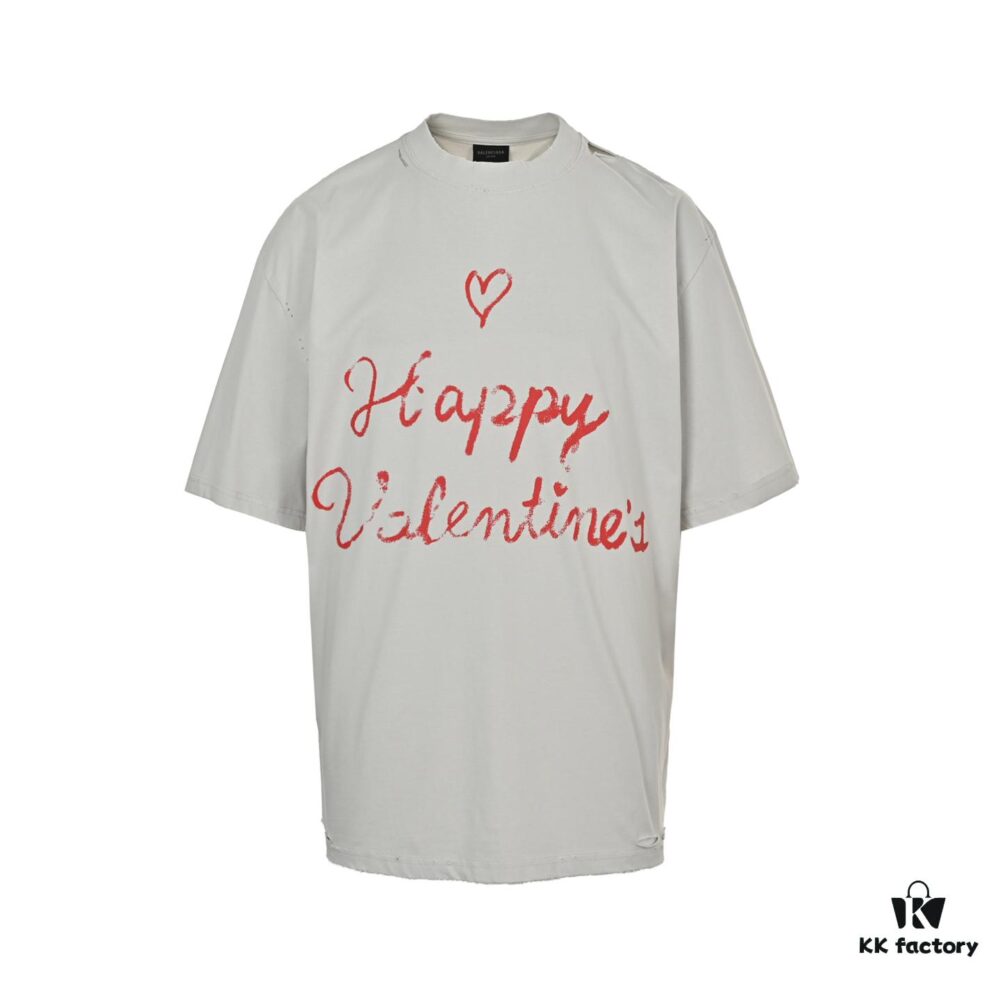 6931a003ccd8ab3d7af93bde Balenciaga Valentine's Limited Edition Graffiti Heart Short-Sleeve T-Shirt