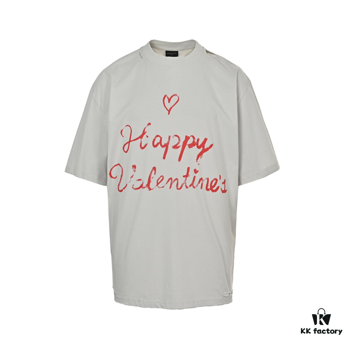 6931a003ccd8ab3d7af93bde Balenciaga Valentine's Limited Edition Graffiti Heart Short-Sleeve T-Shirt