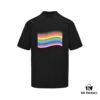 6931a007ccd8ab3d7af93c38 Balenciaga 24SS Reversed Rainbow Print Short-Sleeve T-Shirt