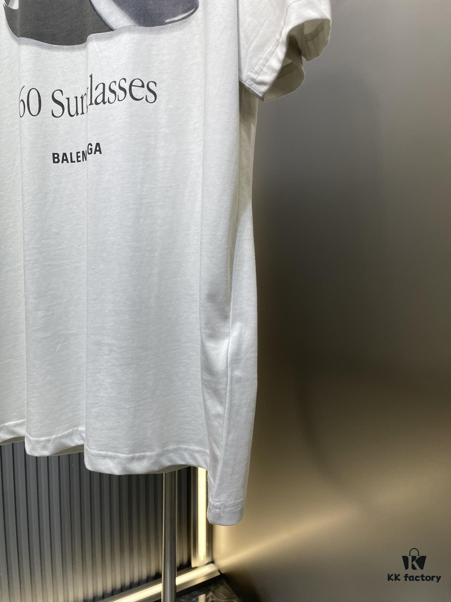 6931a008ccd8ab3d7af93c44 25SS Paris 360 Sunglasses Pattern Short-Sleeve T-Shirt, Grey-White Colorway, Unisex Design, Full Size In Stock