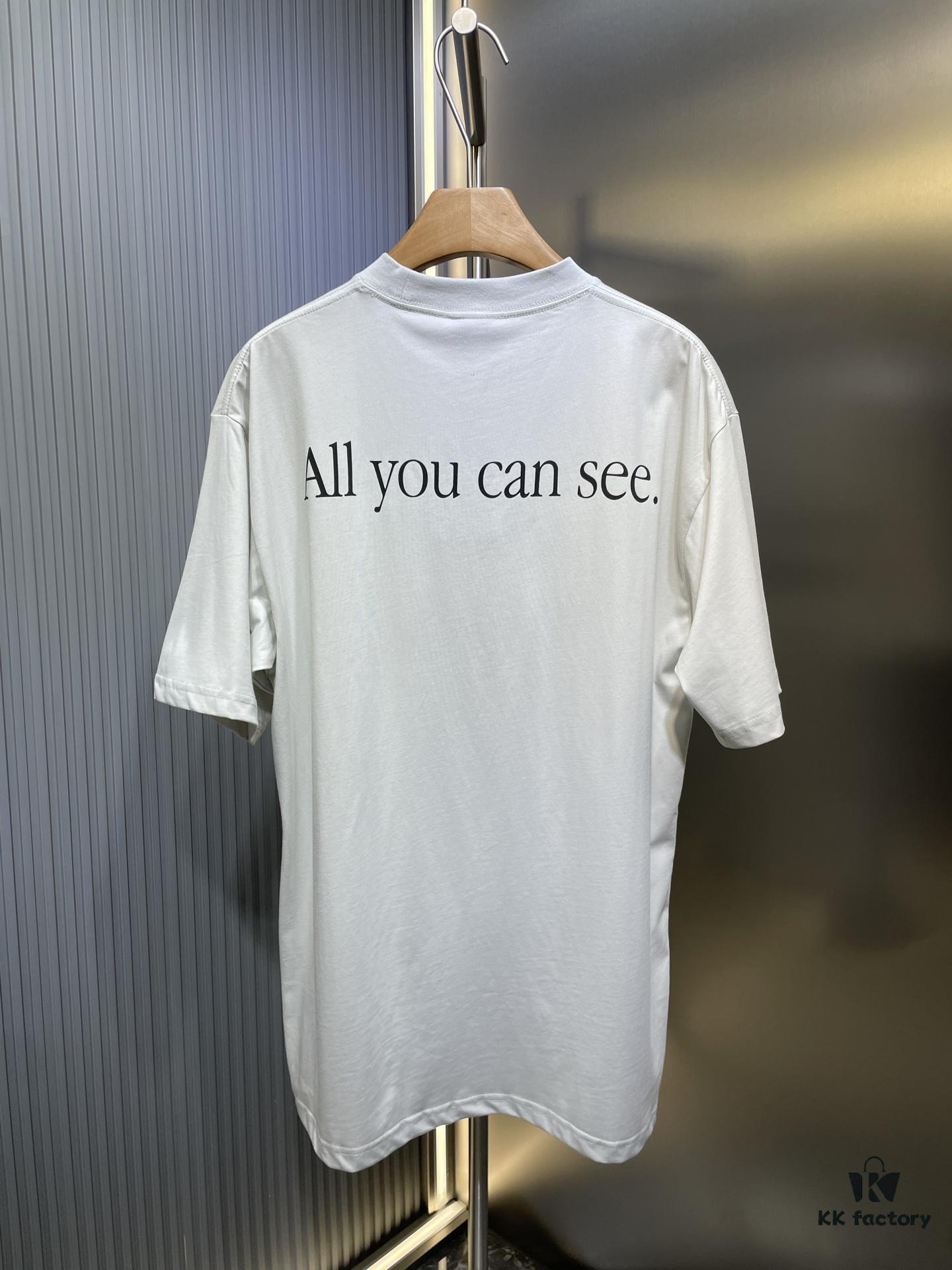 6931a008ccd8ab3d7af93c45 25SS Paris 360 Sunglasses Pattern Short-Sleeve T-Shirt, Grey-White Colorway, Unisex Design, Full Size In Stock
