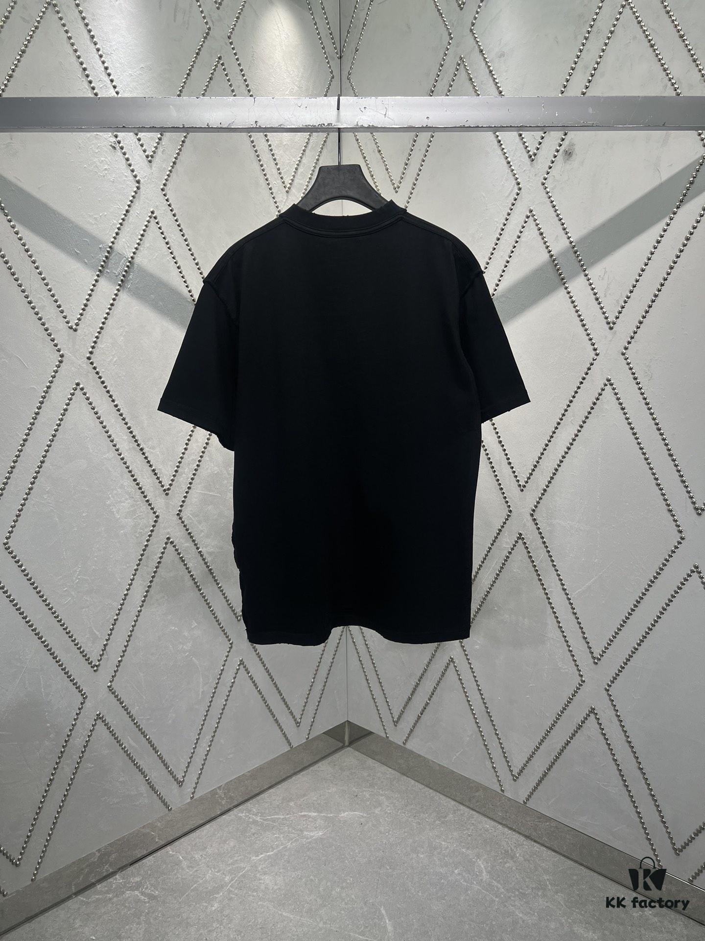 Paris 25ss New Arrival Inside-Out Washed Black Vintage Poplin Knit T-Shirt, Medium Fit