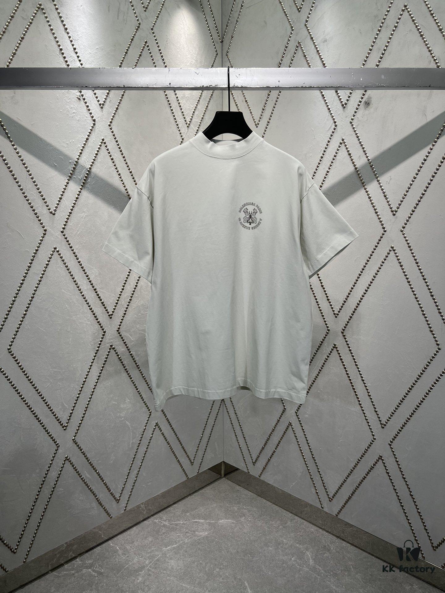 Paris 24SS New Arrival Round Letter Print Short Sleeve T-Shirt! High Version! Unisex