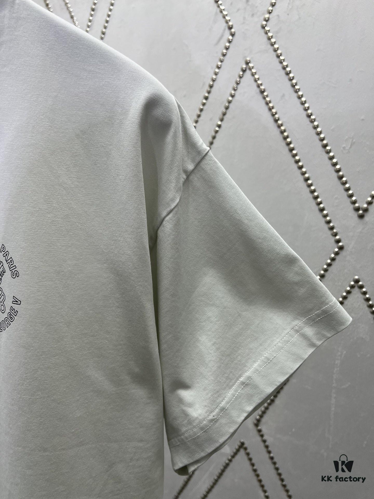Paris 24SS New Arrival Round Letter Print Short Sleeve T-Shirt! High Version! Unisex