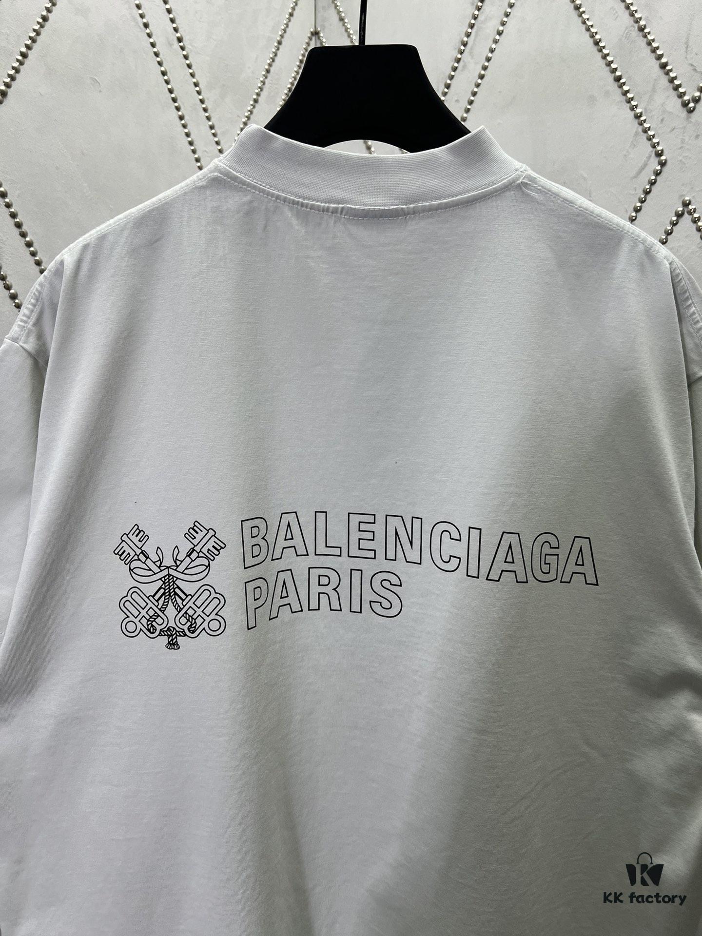 Paris 24SS New Arrival Round Letter Print Short Sleeve T-Shirt! High Version! Unisex