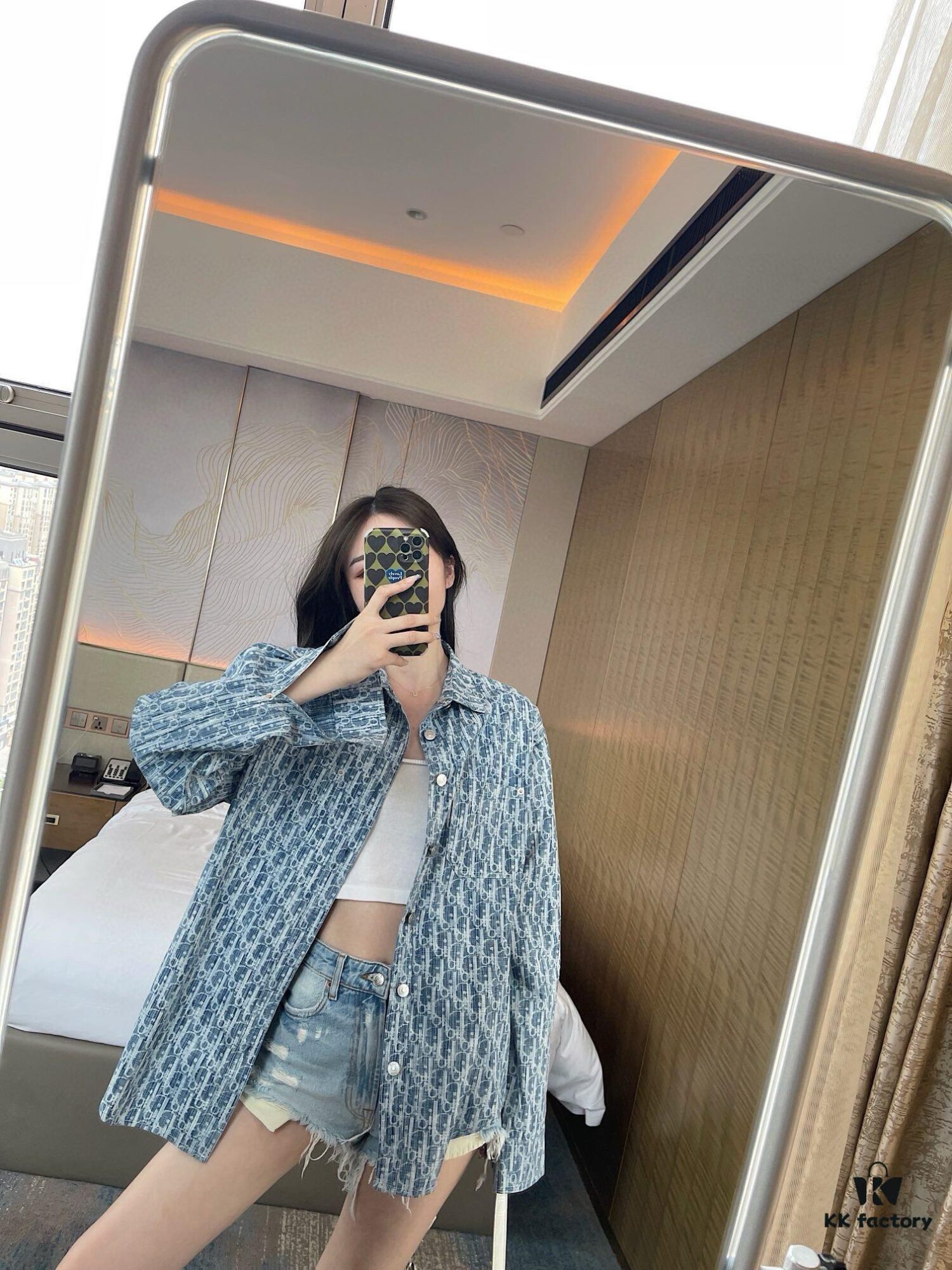 6931a00eccd8ab3d7af93cc5 Dior 22FW Vintage Logo Jacquard Long-Sleeve Denim Shirt