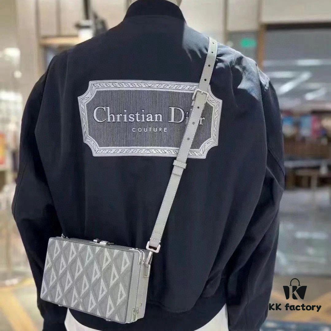 6931a011ccd8ab3d7af93cff DIOR 2023SS Embroidered Back Pilot Jacket - Crafted from Textured Cotton Blend with Contrast Christian Dior Couture Back Embroidery and Tonal Dior Front Logo, Ribbed Collar, Cuffs and Hem, Unisex Design