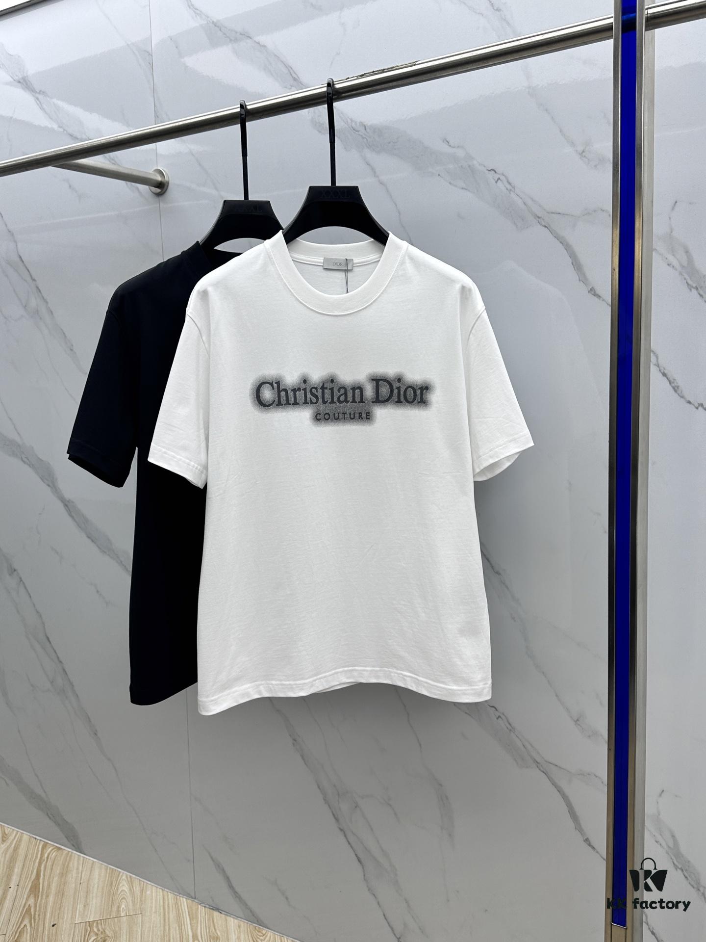 6931a013ccd8ab3d7af93d25 Christian Dior 2025 FW Spring/Summer New Arrival Round Neck T-Shirt for Layering or Outerwear, Embossed Logo Micro Oversized Short-Sleeve 260g Active Cotton Tee