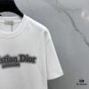 6931a013ccd8ab3d7af93d2a Christian Dior 2025 FW Spring/Summer New Arrival Round Neck T-Shirt for Layering or Outerwear, Embossed Logo Micro Oversized Short-Sleeve 260g Active Cotton Tee