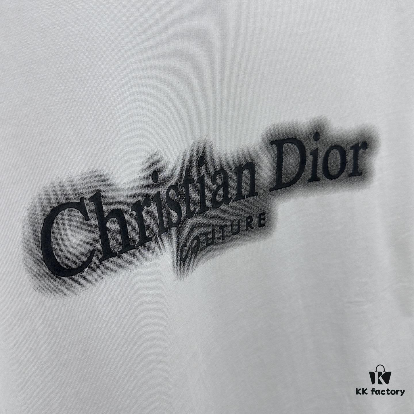 6931a013ccd8ab3d7af93d2b Christian Dior 2025 FW Spring/Summer New Arrival Round Neck T-Shirt for Layering or Outerwear, Embossed Logo Micro Oversized Short-Sleeve 260g Active Cotton Tee