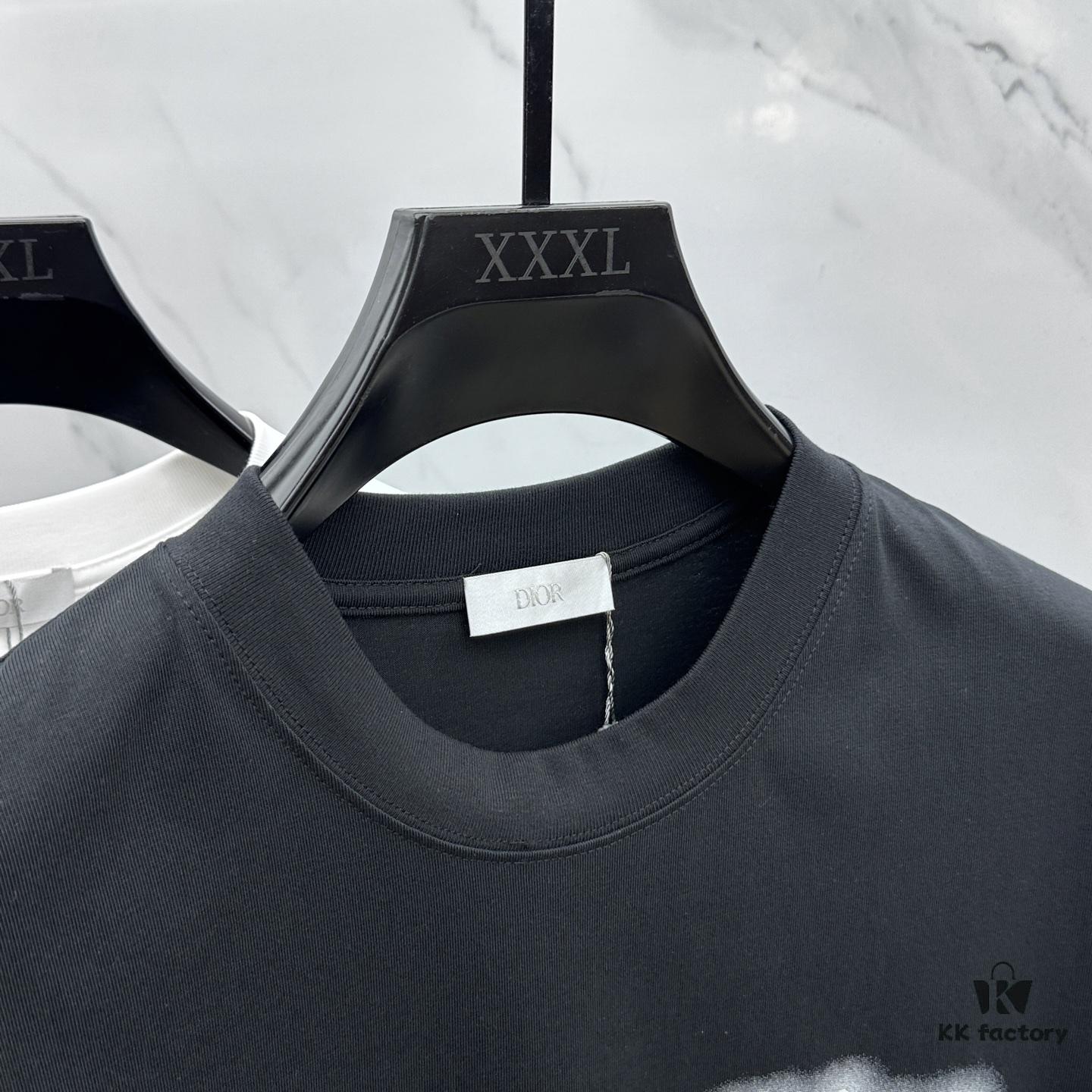 6931a013ccd8ab3d7af93d31 Christian Dior Dior 2025 FW Spring/Summer New Arrival Round Neck T-Shirt for Layering or Outerwear, 3D Logo Slightly Oversized Short-Sleeve 260g Active Cotton Tee