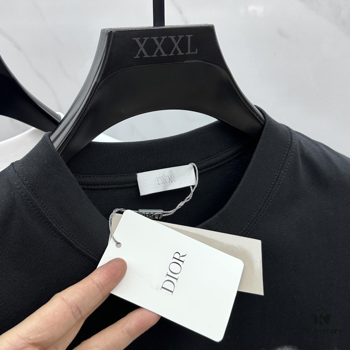 6931a013ccd8ab3d7af93d32 Christian Dior Dior 2025 FW Spring/Summer New Arrival Round Neck T-Shirt for Layering or Outerwear, 3D Logo Slightly Oversized Short-Sleeve 260g Active Cotton Tee