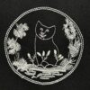 6931a017ccd8ab3d7af93d7b Dior Collaborative Embroidered Cat Short Sleeve T-Shirt in Premium Washed Cotton