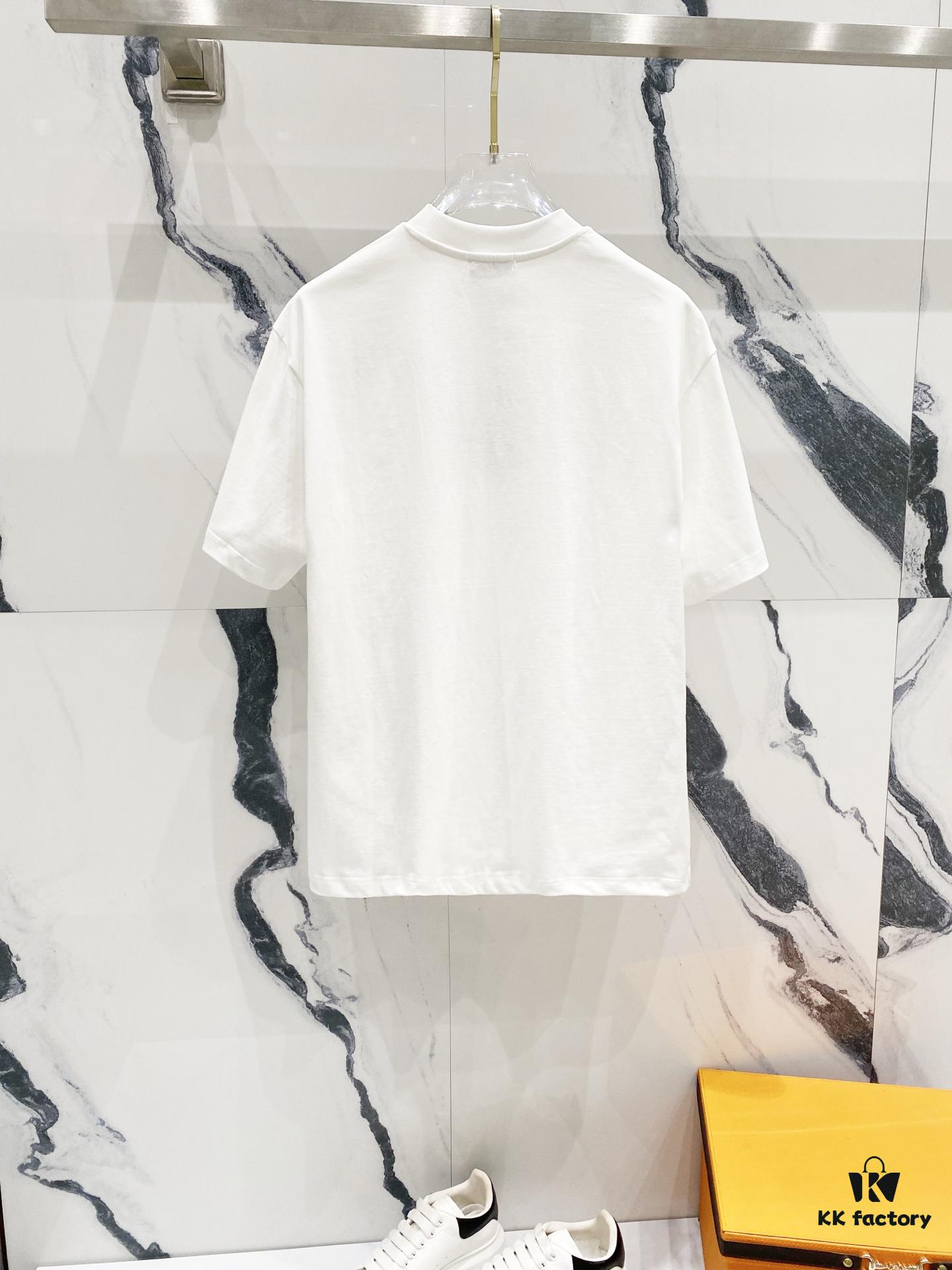 6931a018ccd8ab3d7af93d8c DIOR 320g Crew Neck Short Sleeve T-Shirt with Classic CD Silver Logo Embroidery