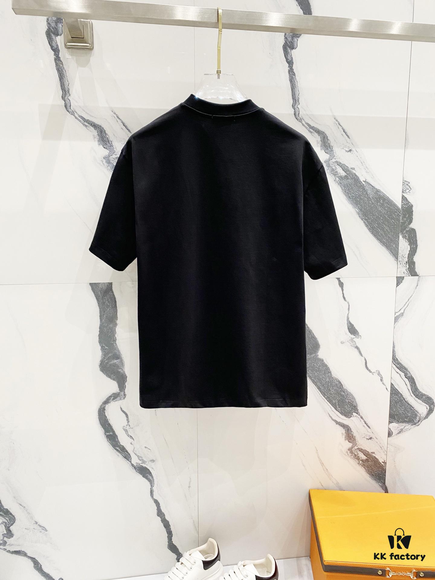 6931a018ccd8ab3d7af93d95 DIOR 320g Crew Neck Short Sleeve T-Shirt with Classic CD Silver Logo Embroidery