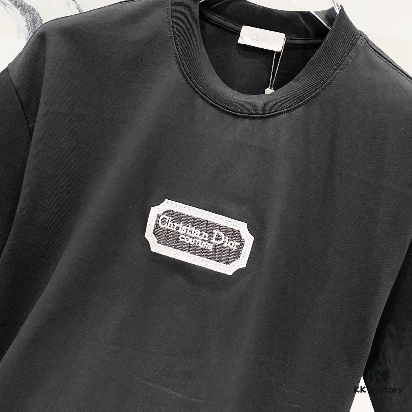 6931a019ccd8ab3d7af93d9b DIOR 320g Crew Neck Short Sleeve T-Shirt with Classic CD Silver Logo Embroidery