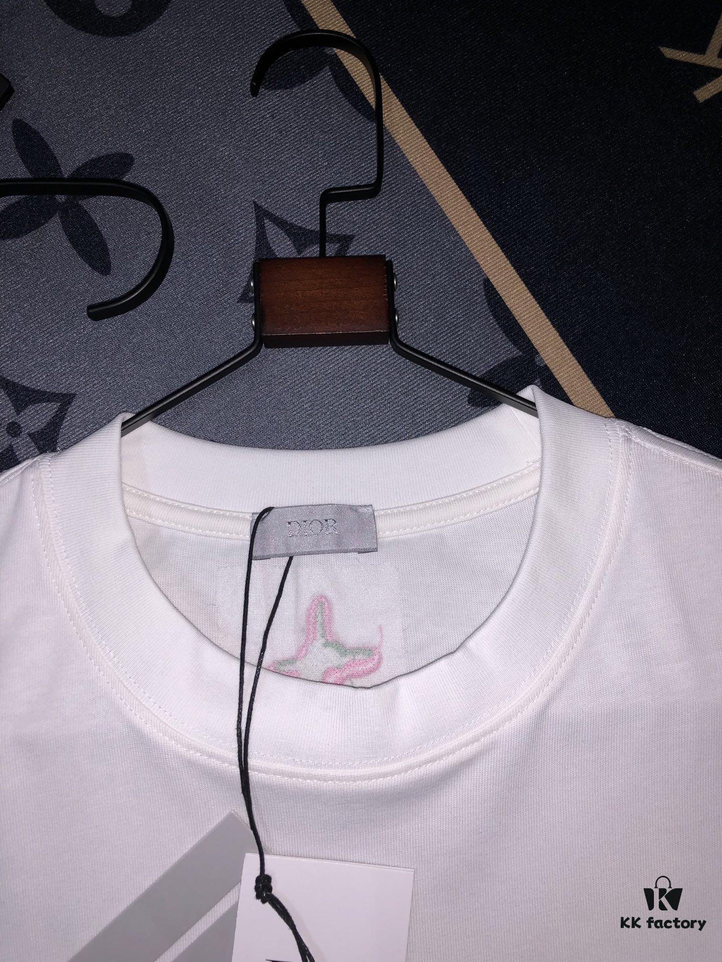 DIOR Short-Sleeve T-Shirt with Embroidery