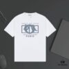 DIOR Logo Print Heavyweight Short Sleeve T-Shirt 320g Garment-Dyed Fabric Unisex Style