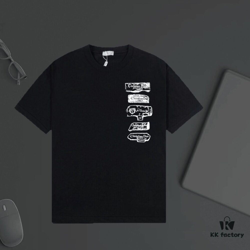 6931a01accd8ab3d7af93dc2 DIOR Logo Print Heavyweight T-Shirt 320g