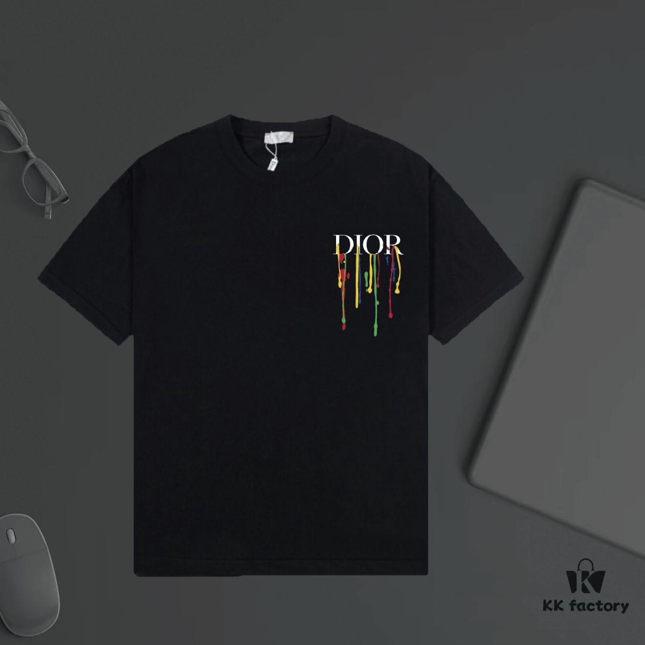 6931a01cccd8ab3d7af93dc8 DIOR Logo Print Short Sleeve T-Shirt - Premium 320g Fabric