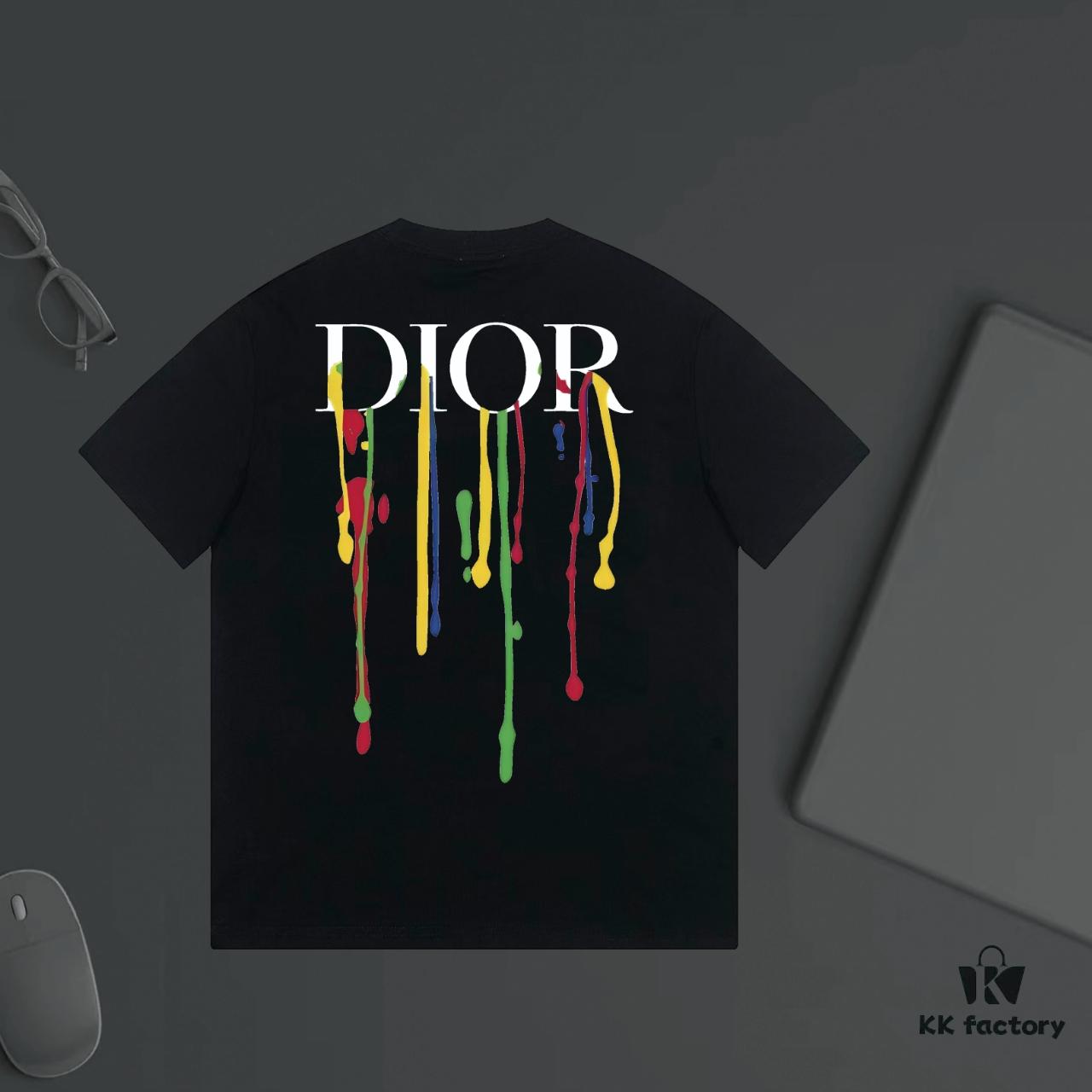 6931a01cccd8ab3d7af93dc9 DIOR Logo Print Short Sleeve T-Shirt - Premium 320g Fabric