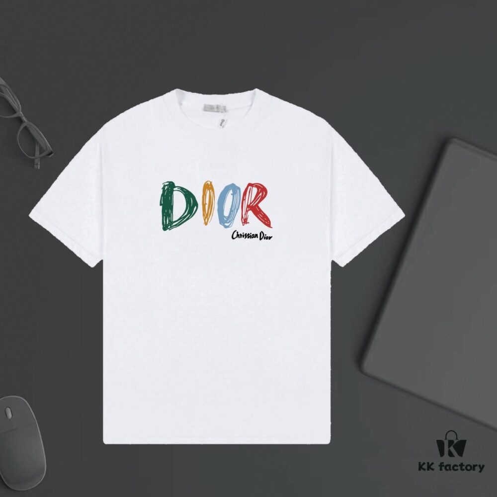 6931a01eccd8ab3d7af93dcf DIOR Logo Print Heavyweight T-Shirt 320g