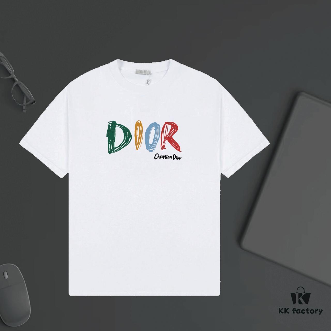 6931a01eccd8ab3d7af93dcf DIOR Logo Print Heavyweight T-Shirt 320g