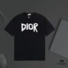 6931a01fccd8ab3d7af93dd2 DIOR Logo Print Heavyweight T-Shirt 320g Per-Cylinder Dyed Fabric Comfortable Touch Unisex Stylish and Versatile Black and White
