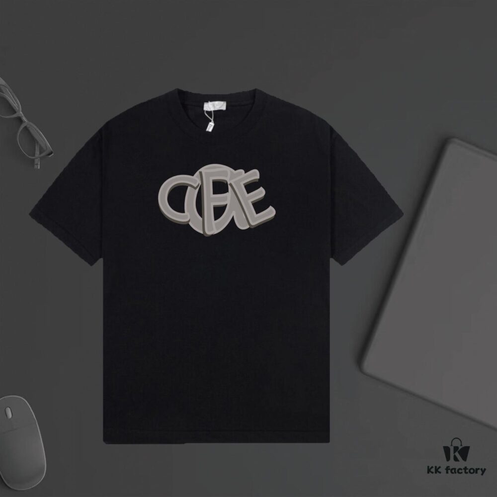 6931a021ccd8ab3d7af93dda DIOR Letter Print Short Sleeve T-Shirt, Custom 240g Ring-Dyed Fabric, Soft Touch, Stylish and Versatile Unisex Design