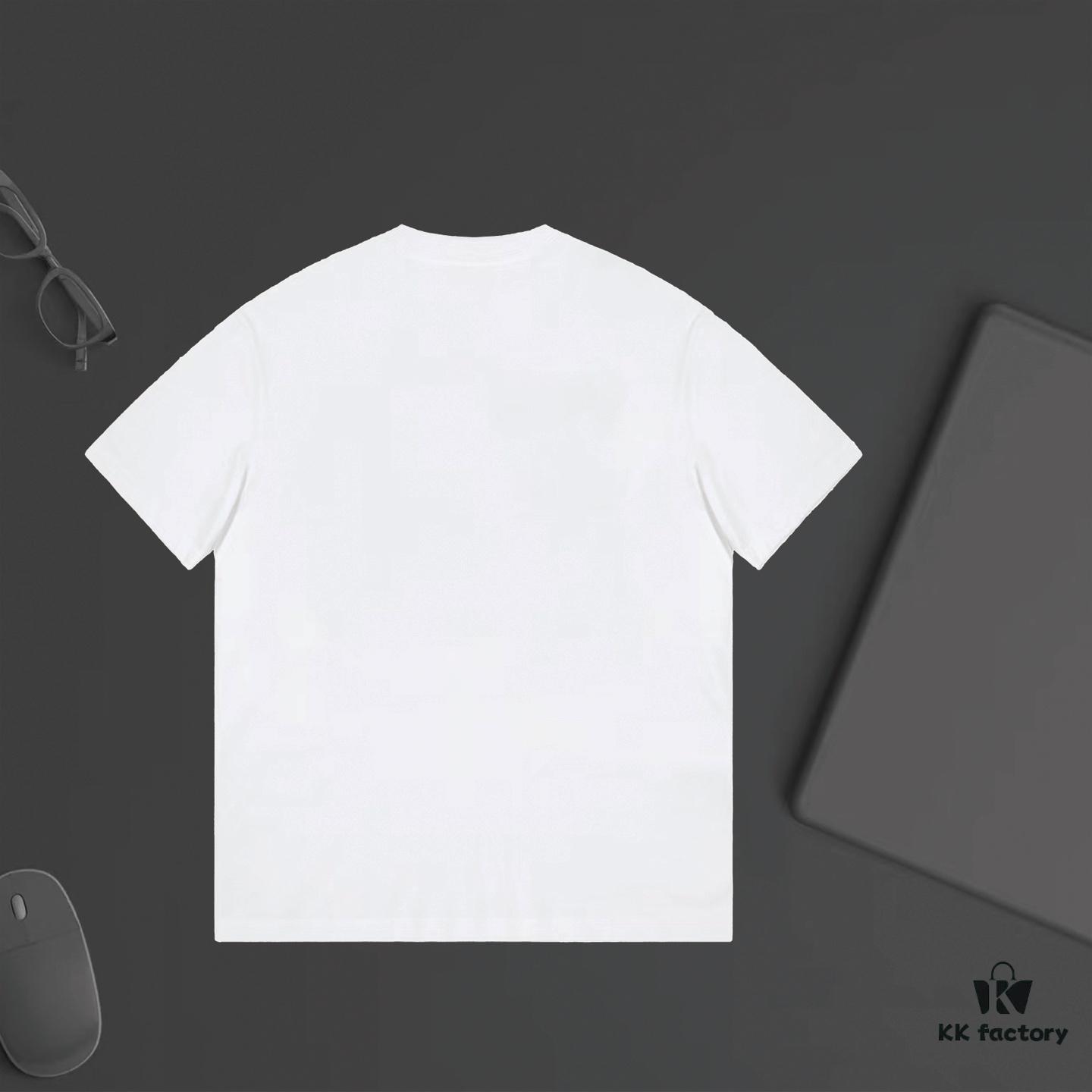 DIOR Letter-Print Colorblock Short-Sleeve T-Shirt for Unisex