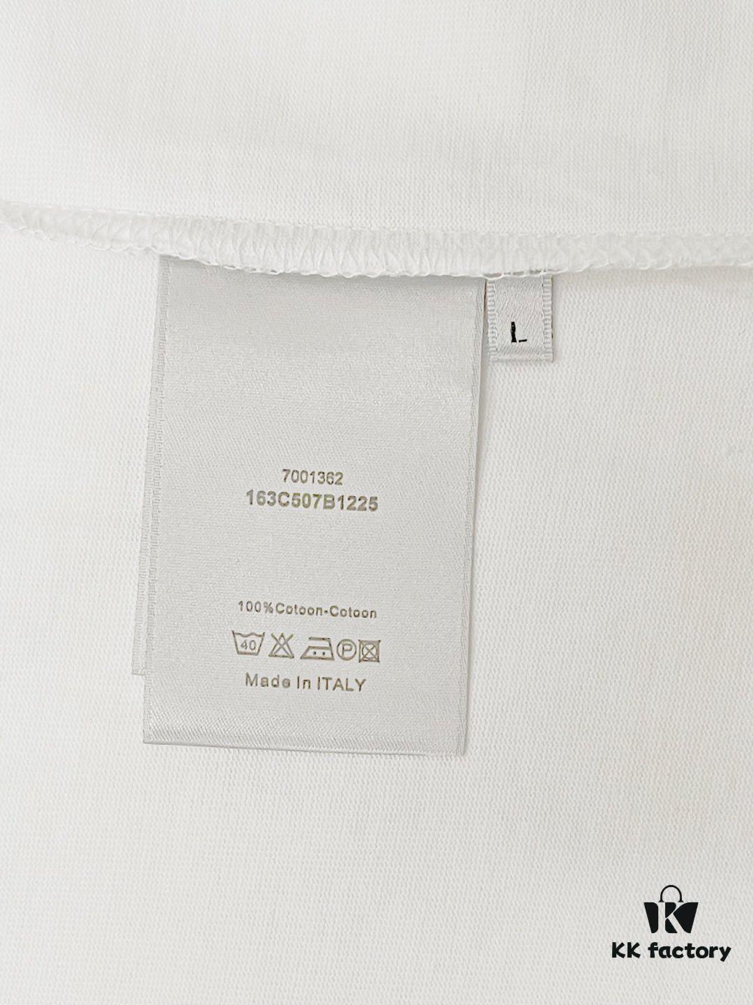 6931a022ccd8ab3d7af93de1 DIOR Letter Graffiti Print Short Sleeve T-Shirt in Custom 240g Dyed Fabric