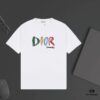 6931a027ccd8ab3d7af93df0 DIOR Letter Print Two-Tone Short Sleeve T-Shirt - Custom 240g Ring-Dyed Fabric, Soft Touch, Stylish and Versatile Unisex Design